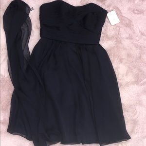 Cocktail Navy Blue Chiffon Dress 👗